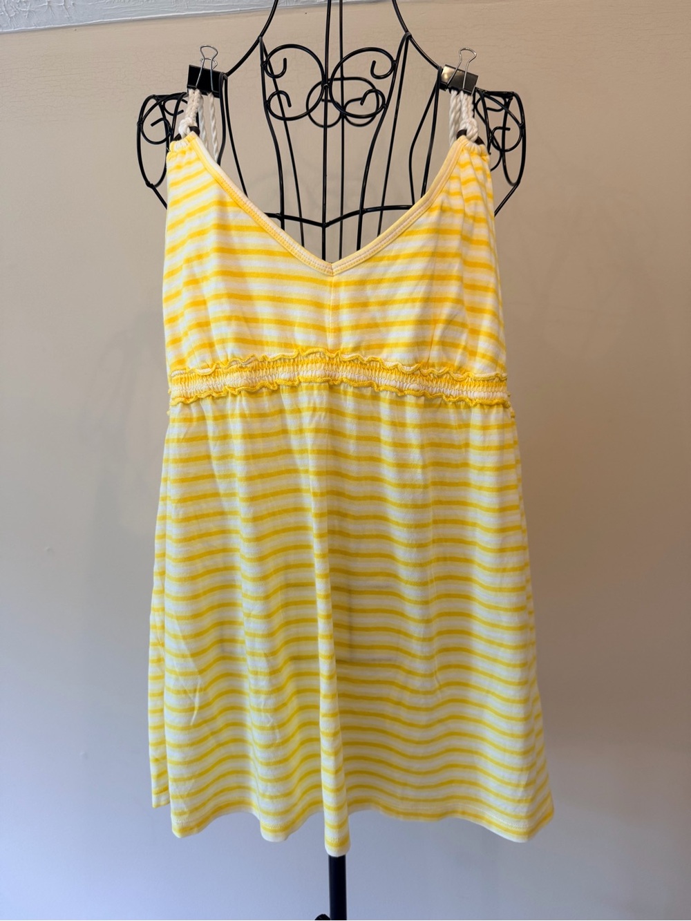 Woman's Old Navy yellow striped rope strap tank size XL NWT